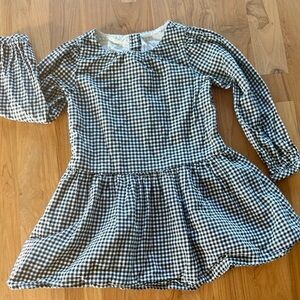 Janie and Jack Black and White Gingham Long Sleeve Dress